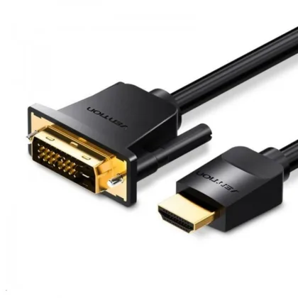 Кабель для моніторів та проекторів Vention HDMI to DVI Cable 1M Black